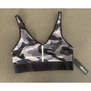 NEW Ultracor Field Camo Nova Bra Black & Silver Size L